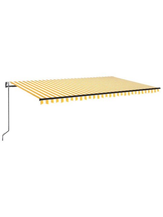 Markizė su LED/vėjo jutikliu, geltona/balta, 500x300cm