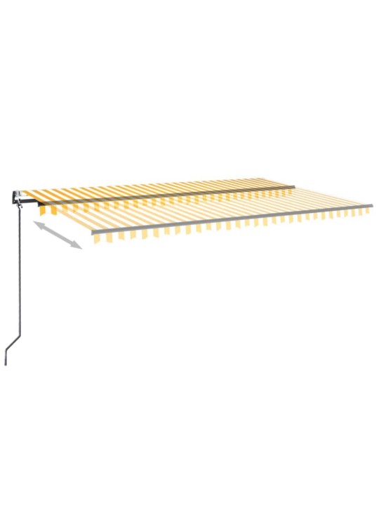 Markizė su LED/vėjo jutikliu, geltona/balta, 500x300cm