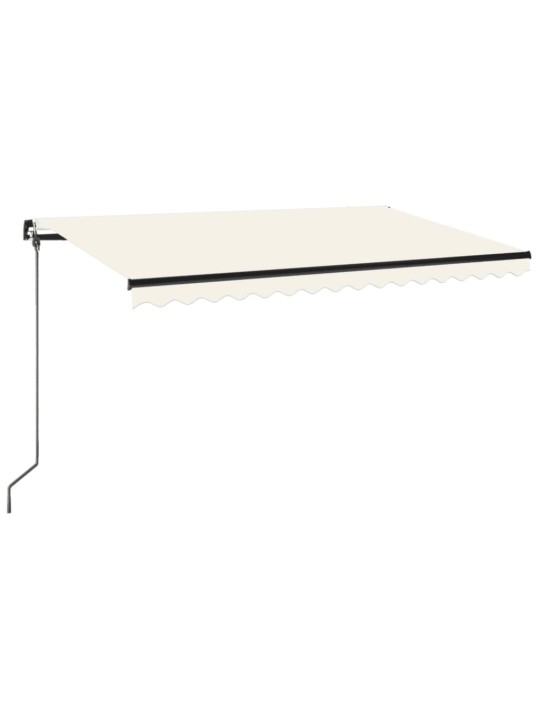 Rankiniu būdu ištraukiama markizė su LED, kreminė, 400x350cm