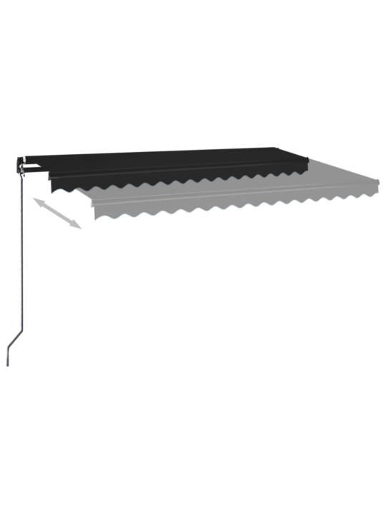 Rankiniu būdu ištraukiama markizė su LED, antracito, 400x350cm