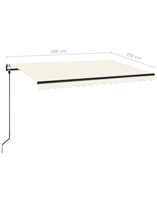 Automatinė markizė su LED/vėjo jutikliu, kreminė, 400x350cm