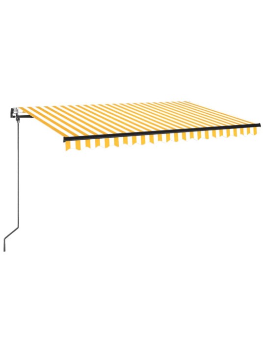 Markizė su LED/vėjo jutikliu, geltona/balta, 400x350cm