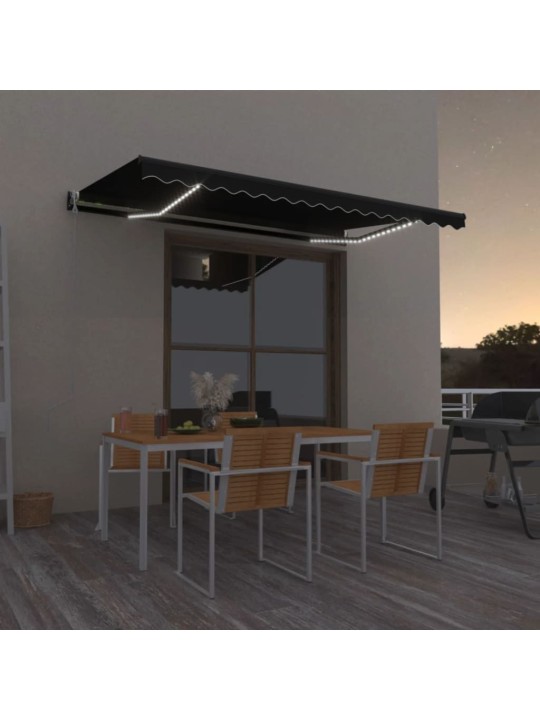 Automatinė markizė su LED/vėjo jutikliu, antracito, 450x350cm