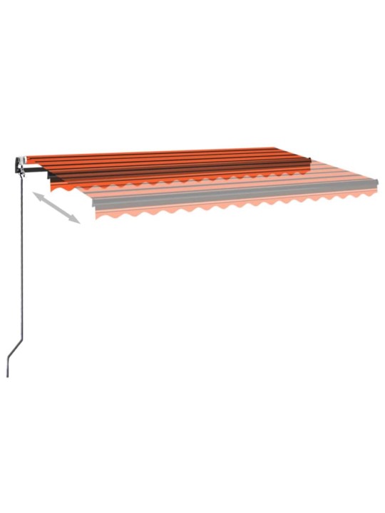 Markizė su LED/vėjo jutikliu, oranžinė/ruda, 450x350cm
