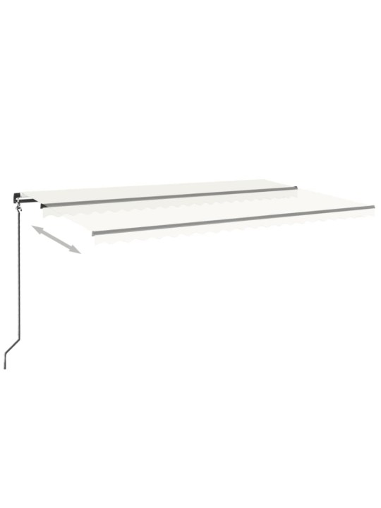 Rankiniu būdu ištraukiama markizė su LED, kreminė, 500x350cm