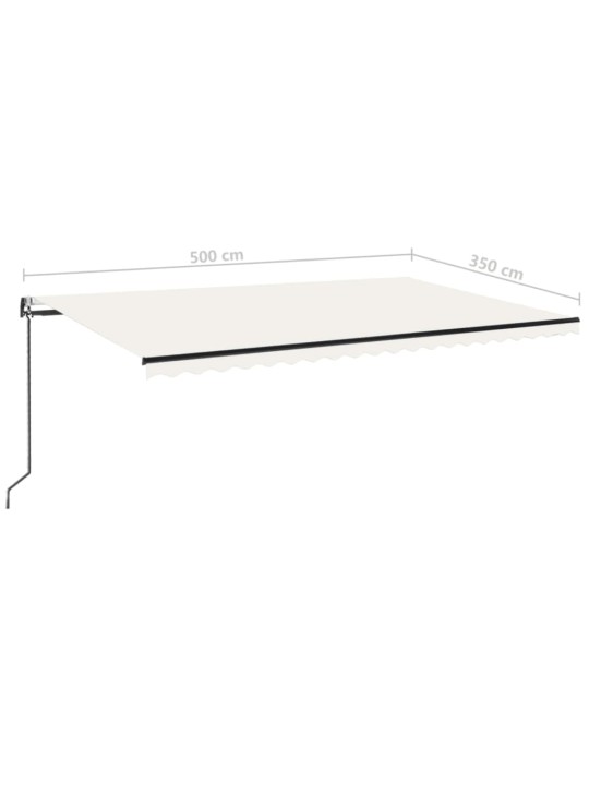 Automatinė markizė su LED/vėjo jutikliu, kreminė, 500x350cm