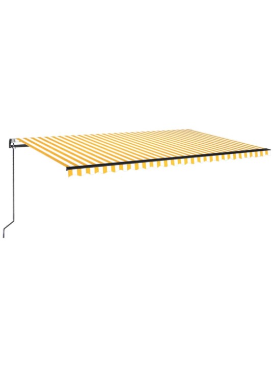 Markizė su LED/vėjo jutikliu, geltona/balta, 500x350cm