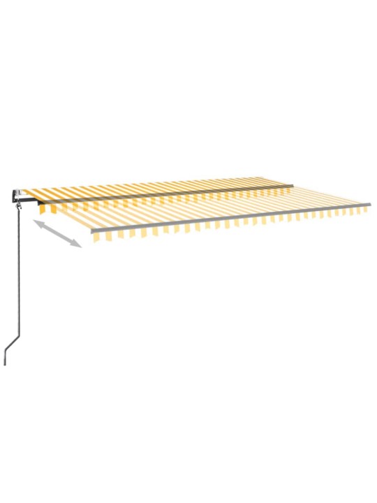 Markizė su LED/vėjo jutikliu, geltona/balta, 500x350cm