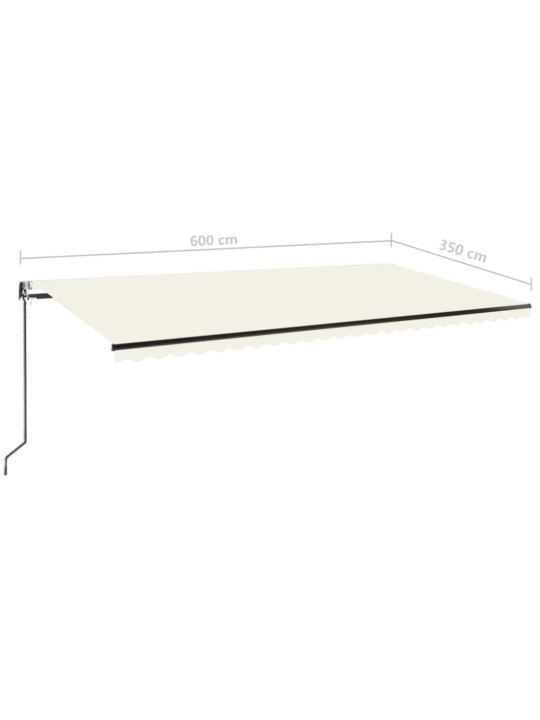 Automatinė markizė su LED/vėjo jutikliu, kreminė, 600x350cm