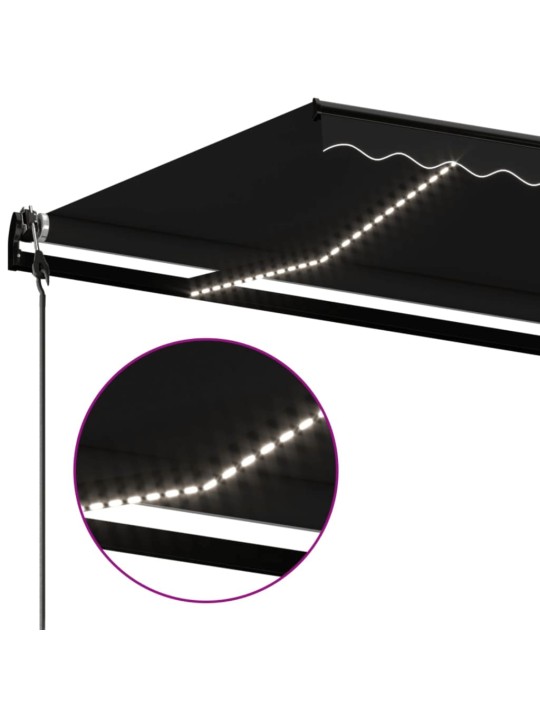 Automatinė markizė su LED/vėjo jutikliu, antracito, 600x350cm