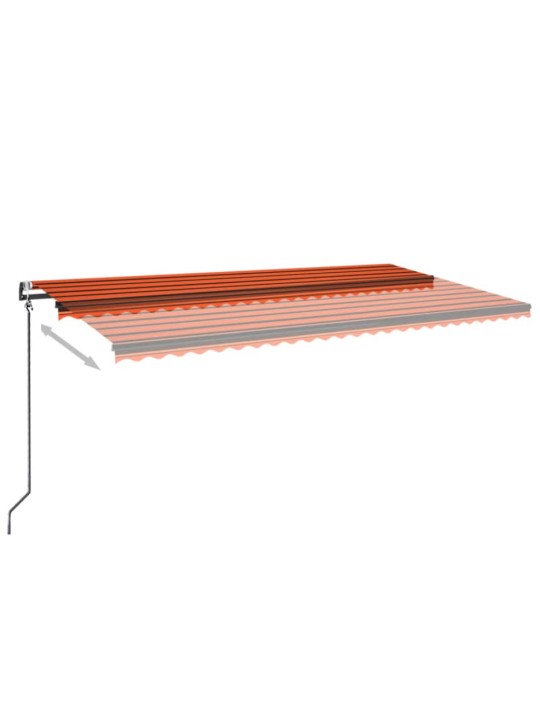 Markizė su LED/vėjo jutikliu, oranžinė/ruda, 600x350cm