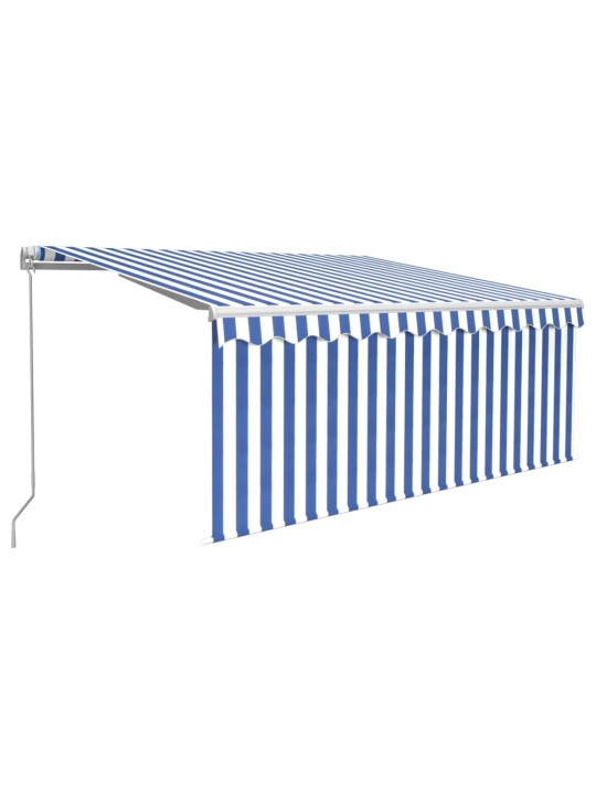 Rankiniu būdu ištraukiama markizė, mėlyna ir balta, 3x2,5m