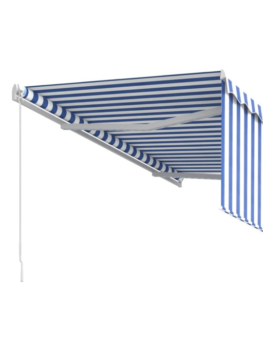 Rankiniu būdu ištraukiama markizė, mėlyna ir balta, 3x2,5m