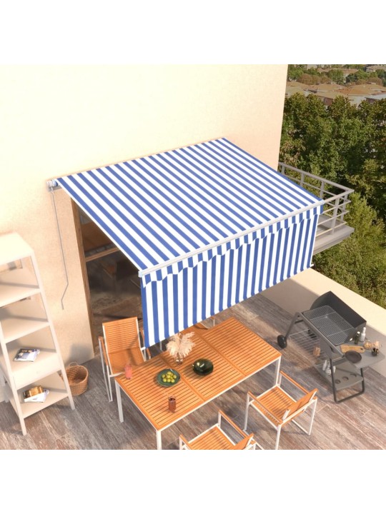 Rankiniu būdu ištraukiama markizė, mėlyna ir balta, 3x2,5m