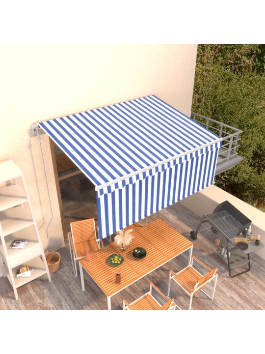 Automatiniu būdu ištraukiama markizė, mėlyna ir balta, 3x2,5m