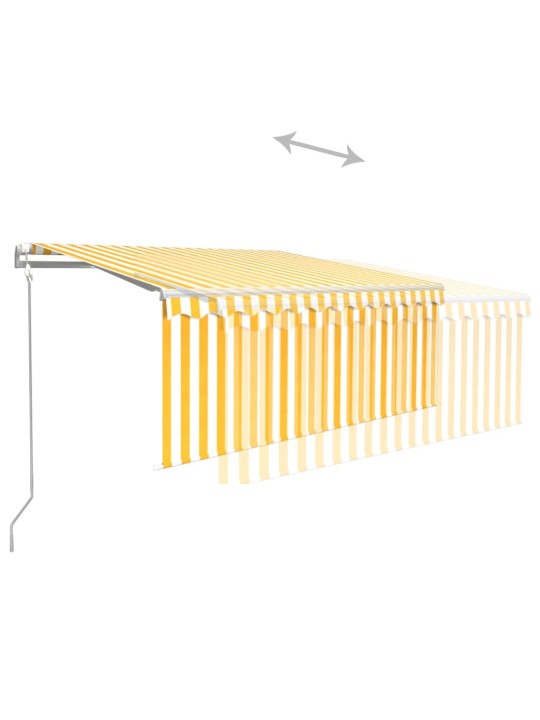 Automatiniu būdu ištraukiama markizė, geltona ir balta, 3x2,5m