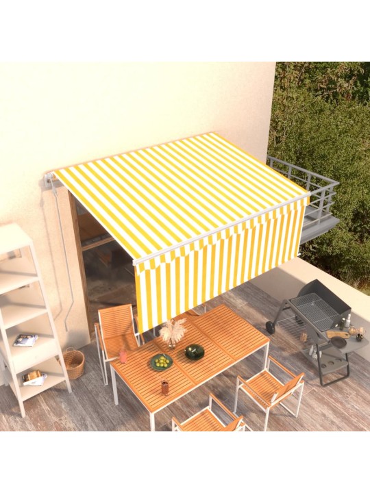 Automatiniu būdu ištraukiama markizė, geltona ir balta, 3x2,5m