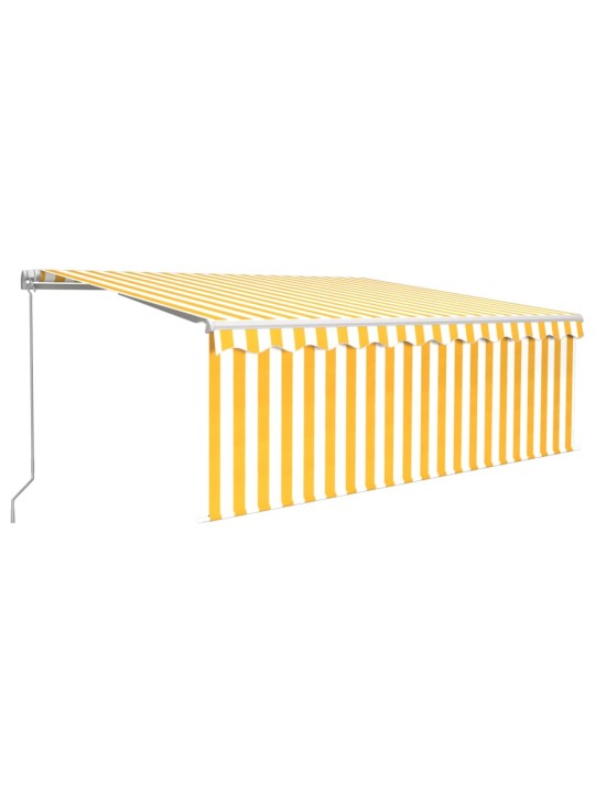 Rankiniu būdu ištraukiama markizė, geltona ir balta, 4x3m