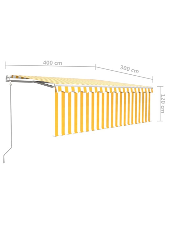 Automatiniu būdu ištraukiama markizė, geltona ir balta, 4x3m