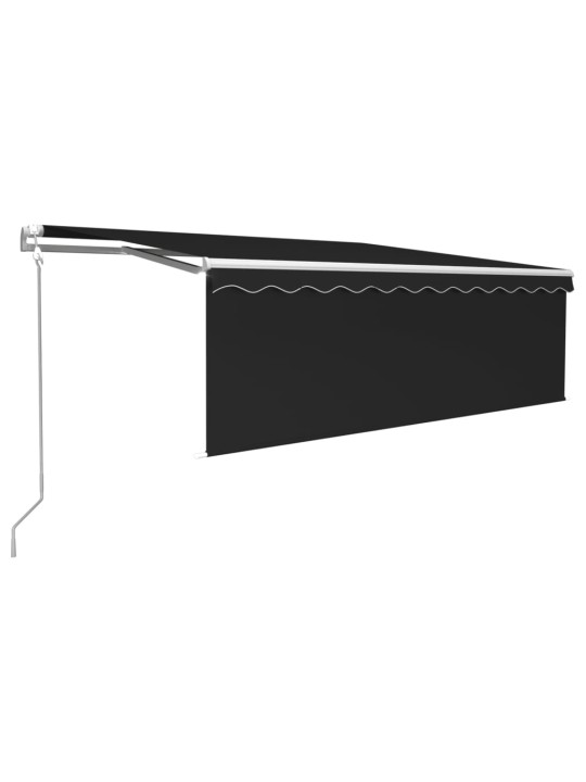 Markizė su uždanga/LED/vėjo jutikliu, antracito, 4x3m