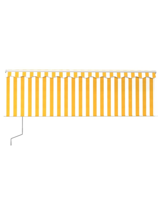 Automatinė markizė su LED/vėjo jutikliu, geltona/balta, 4,5x3m