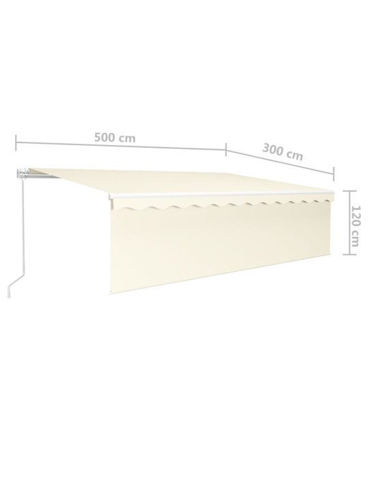 Rankiniu būdu ištraukiama markizė, kreminė, 5x3m