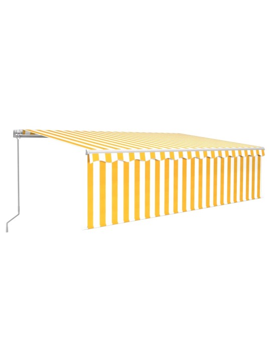 Rankiniu būdu ištraukiama markizė, geltona ir balta, 5x3m