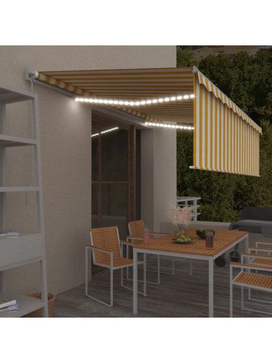 Rankiniu būdu ištraukiama markizė, geltona ir balta, 5x3m