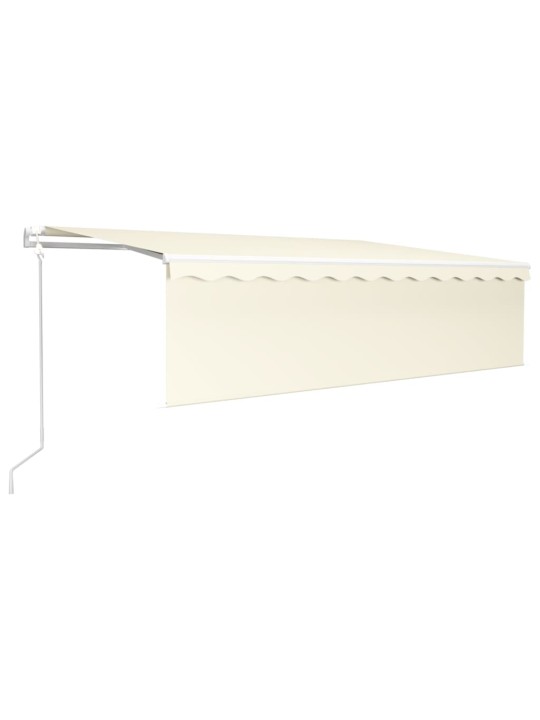 Automatinė markizė su uždanga/LED/vėjo jutikliu, kreminė, 5x3m