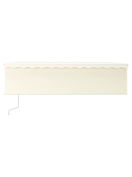 Automatinė markizė su uždanga/LED/vėjo jutikliu, kreminė, 5x3m