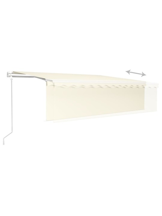 Automatinė markizė su uždanga/LED/vėjo jutikliu, kreminė, 5x3m