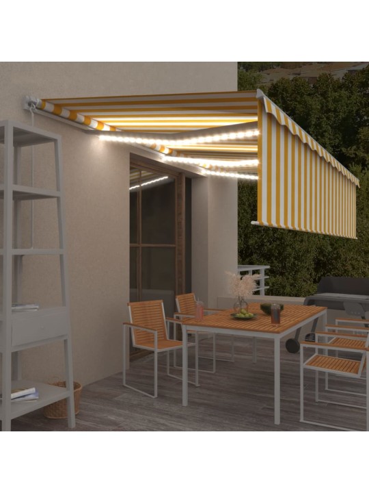 Rankiniu būdu ištraukiama markizė, geltona ir balta, 6x3m