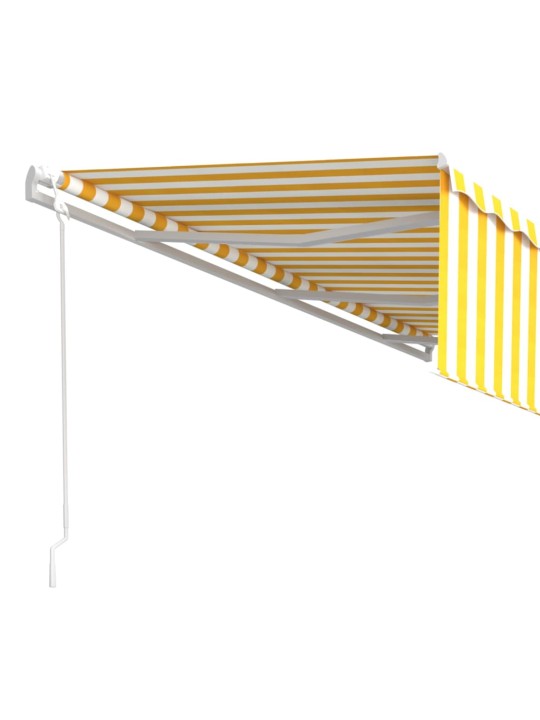 Automatiniu būdu ištraukiama markizė, geltona ir balta, 6x3m