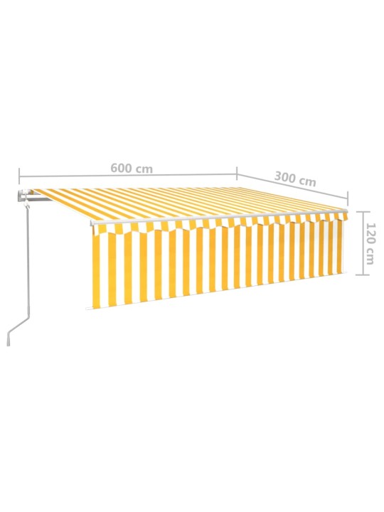 Automatiniu būdu ištraukiama markizė, geltona ir balta, 6x3m