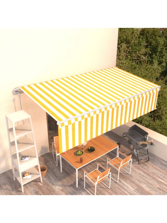 Automatiniu būdu ištraukiama markizė, geltona ir balta, 6x3m