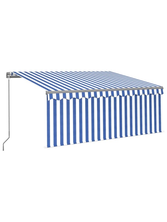 Rankiniu būdu ištraukiama markizė, mėlyna ir balta, 3,5x2,5m