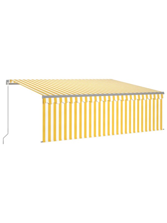 Rankiniu būdu ištraukiama markizė, geltona ir balta, 4x3m