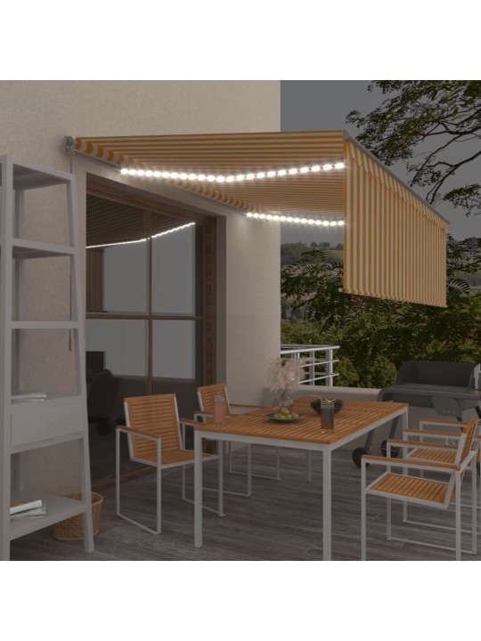 Rankiniu būdu ištraukiama markizė, geltona ir balta, 4x3m