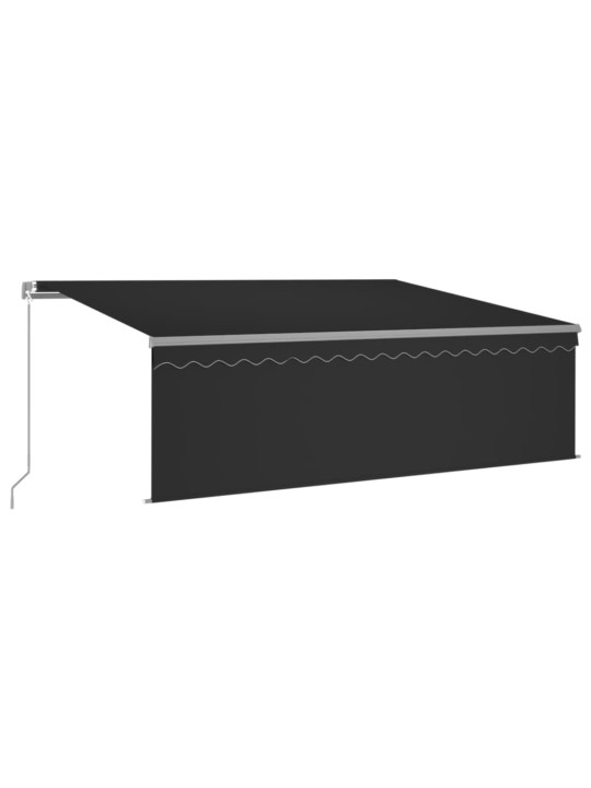 Ištraukiama markizė su uždanga ir LED, antracito, 4x3m