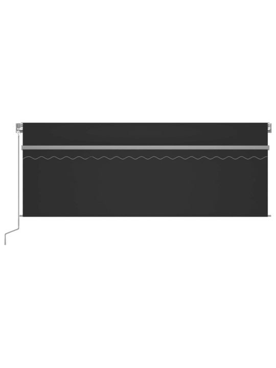 Ištraukiama markizė su uždanga ir LED, antracito, 4x3m