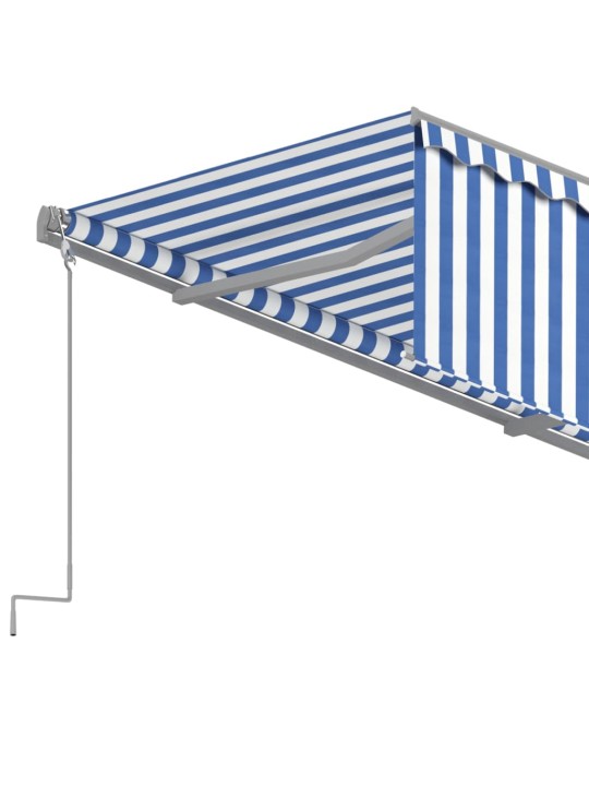 Automatiniu būdu ištraukiama markizė, mėlyna ir balta, 4x3m