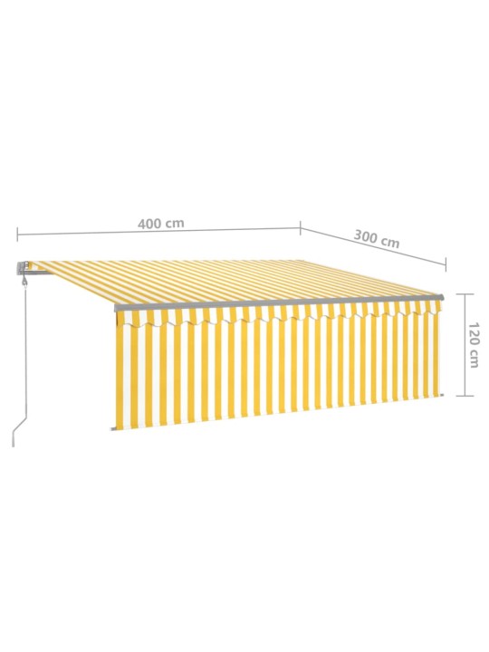 Automatiniu būdu ištraukiama markizė, geltona ir balta, 4x3m