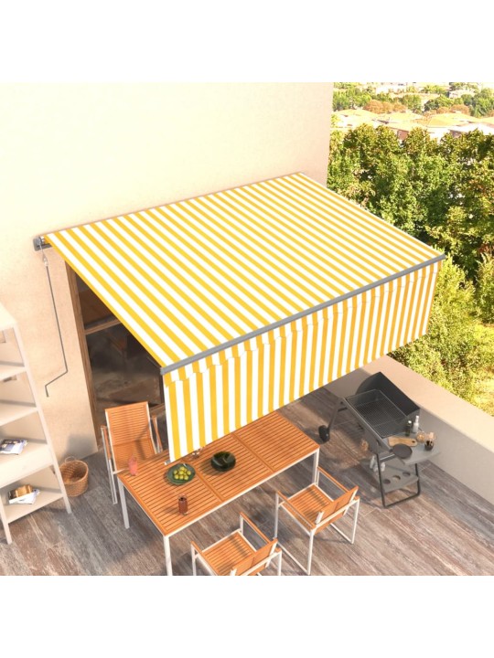Automatiniu būdu ištraukiama markizė, geltona ir balta, 4x3m