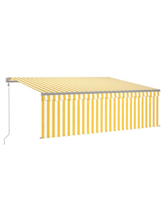 Automatiniu būdu ištraukiama markizė, geltona ir balta, 4,5x3m