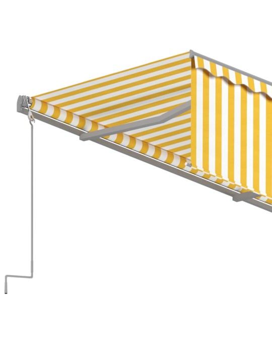Automatiniu būdu ištraukiama markizė, geltona ir balta, 4,5x3m