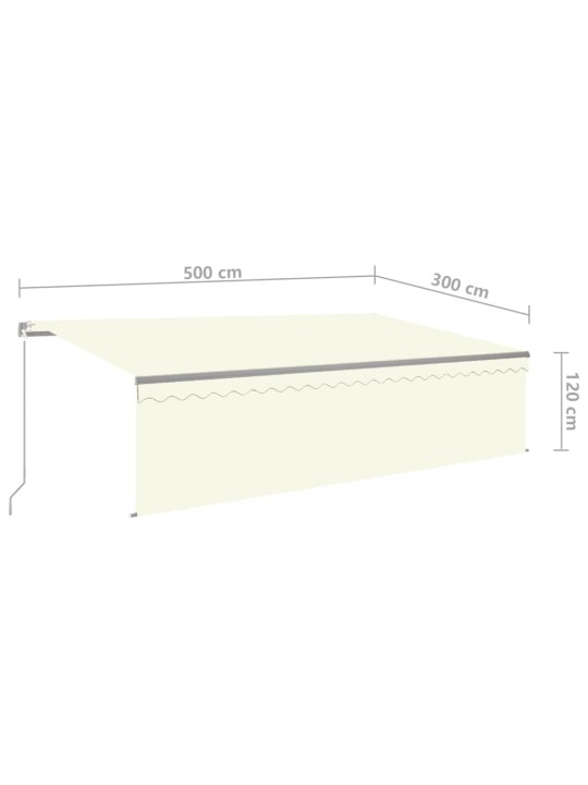 Rankiniu būdu ištraukiama markizė, kreminė, 5x3m