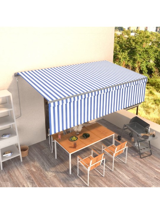 Automatiniu būdu ištraukiama markizė, mėlyna ir balta, 5x3m