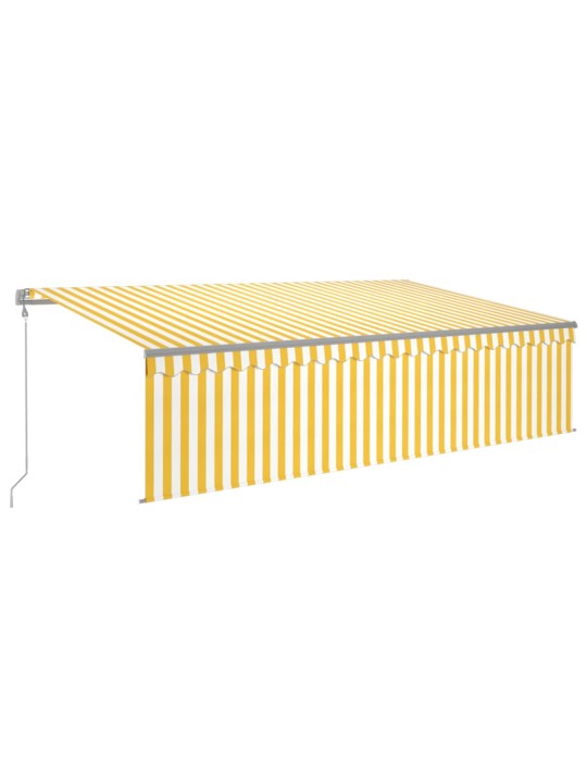Automatiniu būdu ištraukiama markizė, geltona ir balta, 5x3m