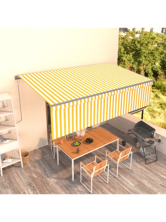 Automatiniu būdu ištraukiama markizė, geltona ir balta, 5x3m