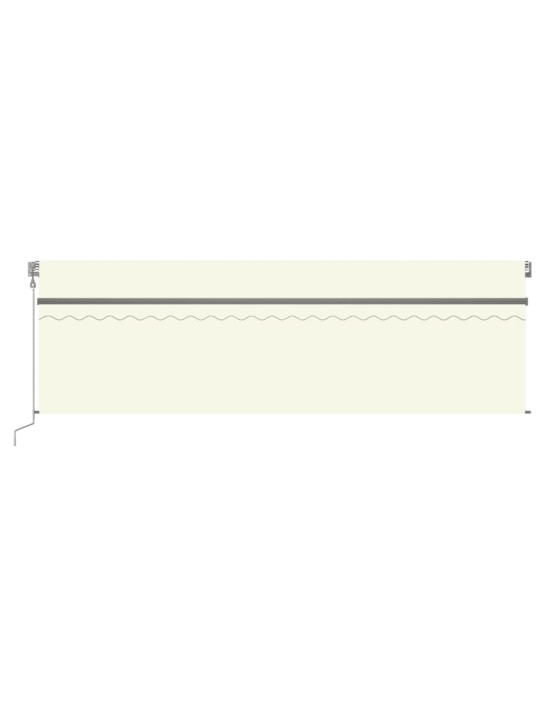 Automatinė markizė su uždanga/LED/vėjo jutikliu, kreminė, 5x3m